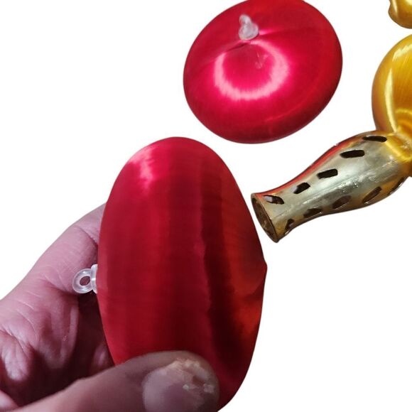 41 Silk Satin Sheen Christmas Tree Ornaments Solid Tree Topper Atomic Pink Yello - Picture 13 of 15